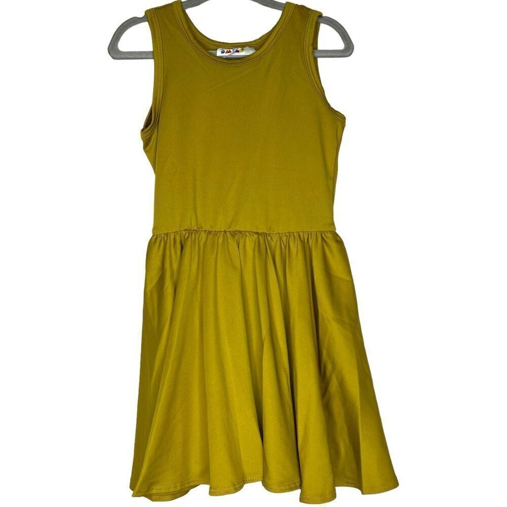 NEW Dot Dot Smile Solid Chartreuse Tank Dress 2T